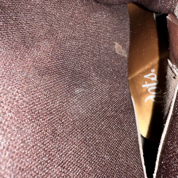 Dots Brown Animal Print Strappy Suede like Open Toe Heeled Boots Size 8 - Picture 8 of 8